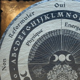 Slate Pendulum Board — Divination Tool Engraved with Sacred Symbols