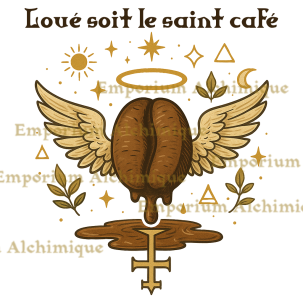 „Vita Extra per Caffeam“ Becher – Heiliger Kaffee & Alchemie am Morgen