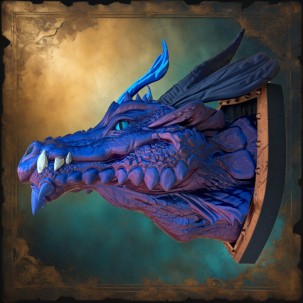 Trophée Tête de Dragon d’Eau – Créature mystique alchimique