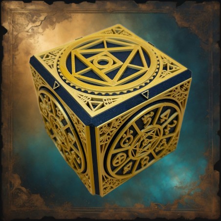 Boîte à combinaison alchimique – Coffre mystique à symboles occultes
