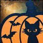 Lightbox Citrouille Chat Noir