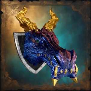 Trofeo Cabeza de Víborra – Decoración Dracónica con Colores Cambiantes