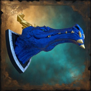 Trophée Tête de Vouivre – Créature Draconique Mystique à l’Iridescence Envoûtante