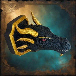 Trofeo Cabeza de Dragón Negro – Reliquia Mística