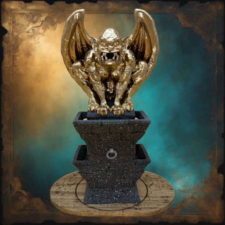 Brûle-encens gargouille dorée – décor gothique