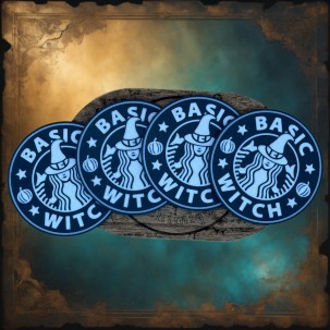 Sottobicchieri “Basic Witch” – Set da 4 per streghe moderne