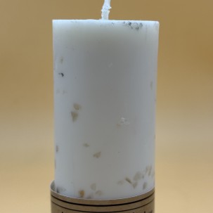 Vela Ritual Autoestima – Malva & Piedras Naturales