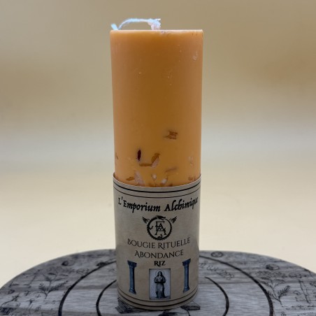 Vela Ritual Abundancia – Arroz Sagrado & Piedras Naturales