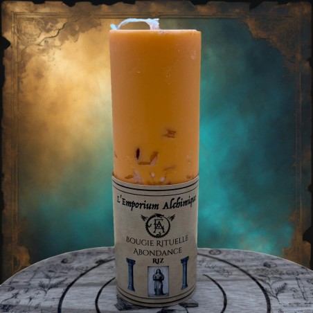 Candela Rituale Abbondanza – Riso Sacro & Pietre Naturali