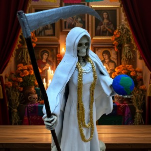 Santa Muerte Protectora - Estatua de Resina
