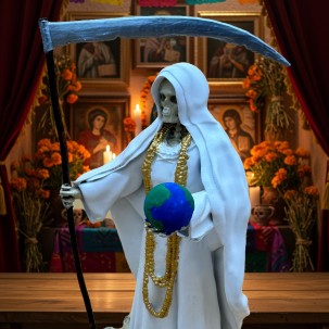 Santa Muerte Protectora - Estatua de Resina