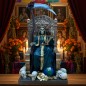 Statua Santa Muerte su Trono – Artigianale 8 Colori
