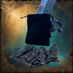 Runes avec sac en velour noir