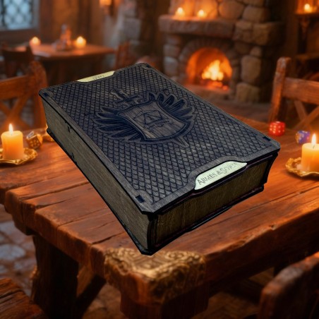 Heroes Dice Box – Weapons & Spells | Handmade Wooden Craft