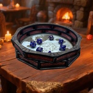 Vassoio per dadi in legno inciso personalizzabile – Arena Arcana