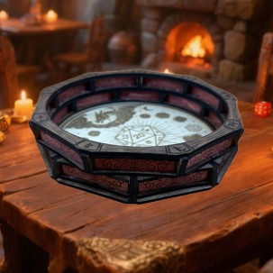 Bandeja de dados en madera grabada personalizable – Arena Arcana