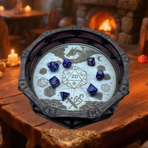 Vassoio per dadi in legno inciso personalizzabile – Arena Arcana