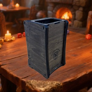 Folding Engraved Wooden Dice Tower – Initiative Tower
