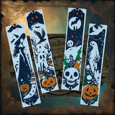 Halloween-Lesezeichen Set aus 4